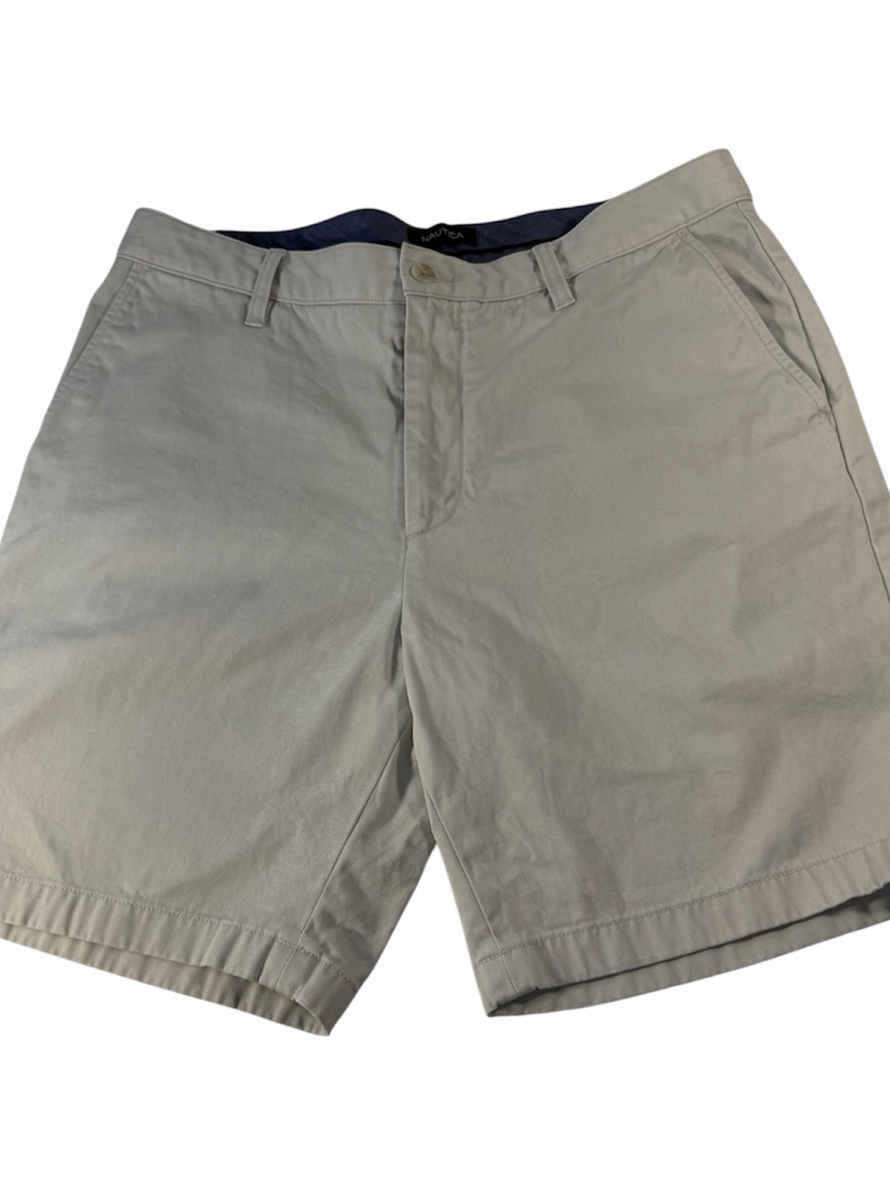 Nautica The Deck Short Classic Fit Cotton Chino Shorts Beige 35W Coastal